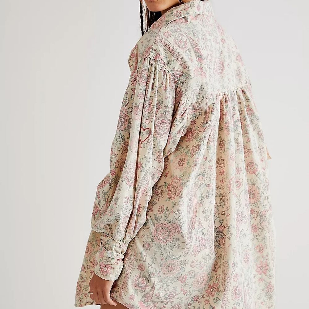 Magnolia Pearl Cotton Tora Shirt/ Dress Pastel Floral One Size - Picture 12 of 13